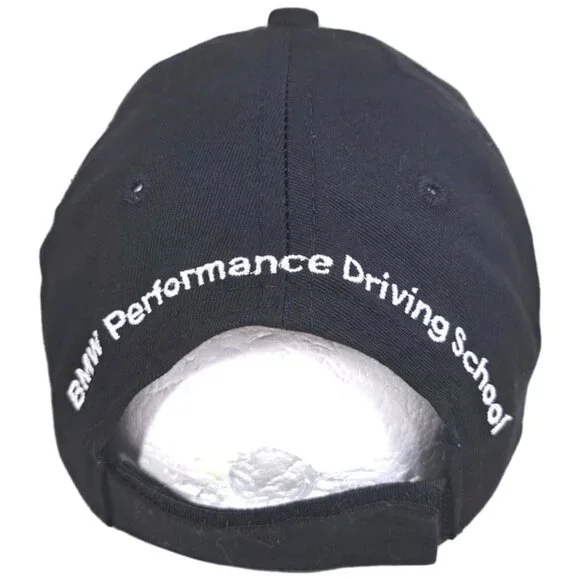 BMW Performance Driving School Hat Black Cap Embroidered Hook Loop Adjustable - Picture 3 of 6